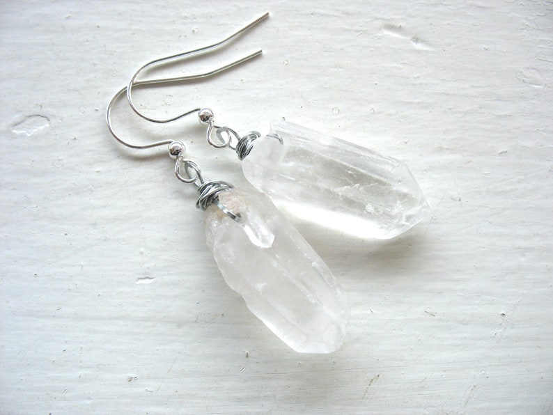 Quartz Crystal Point Gemstone Earrings Jewelry Handmade in USA image 5