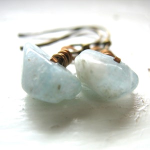 Aquamarine Gemstone Birthstone Earrings Jewelry Handmade in USA