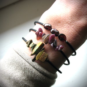 Garnet Bracelet, Garnet Stone Bracelet , Handmade Gemstone Cuff Bracelet image 5