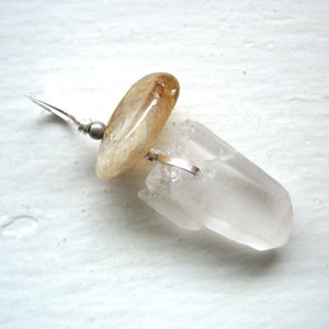 Citrine Quartz Crystal Point Gemstone Pendant Jewelry Made in USA