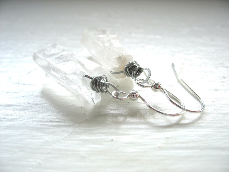 Quartz Crystal Point Gemstone Earrings Jewelry Handmade in USA image 7