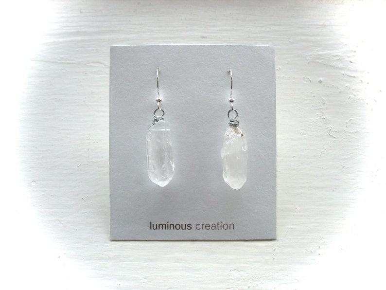 Quartz Crystal Point Gemstone Earrings Jewelry Handmade in USA image 9