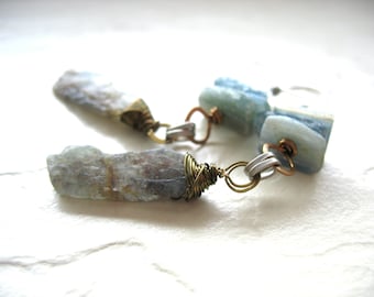 Kyanite Earrings, Blue Kyanite, Green Kyanite, Gemstone Earrings, Blue Kyanite Earrings, Green Kyanite Earrings, Kyanite Jewelry