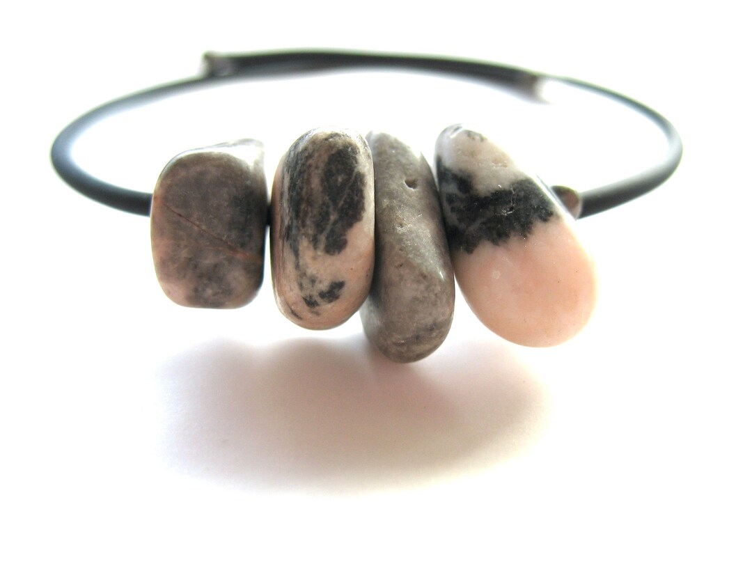 Marble Gemstone Cuff Bracelet Handmade in USA