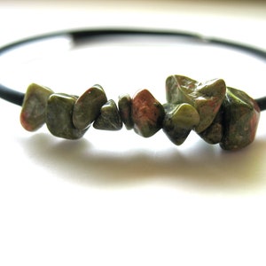 Unakite Bracelet, Unakite Stone Cuff Bracelet, Handmade Gemstone Unakite Jewelry, Stone Bracelet image 1