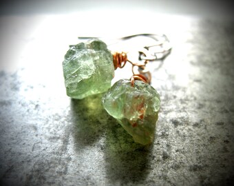 Green Kyanite Gemstone Earrings Jewelry Handmade in USA