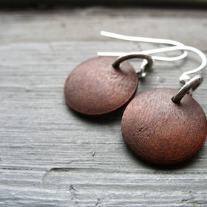Maple Wood Dark Brown Earrings Jewelry Handmade in USA