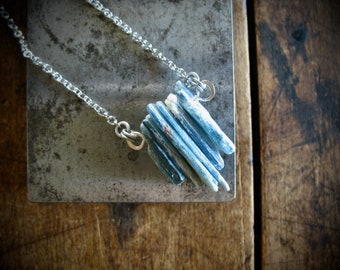 Blue Kyanite Gemstone Necklace Jewelry Handmade in USA