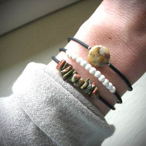 Unakite Bracelet, Unakite Stone Cuff Bracelet, Handmade Gemstone Unakite Jewelry, Stone Bracelet image 8