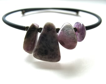 Lepidolite Gemstone Birthstone Cuff Bracelet Jewelry Made in USA