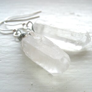 Quartz Crystal Point Gemstone Earrings Jewelry Handmade in USA image 3