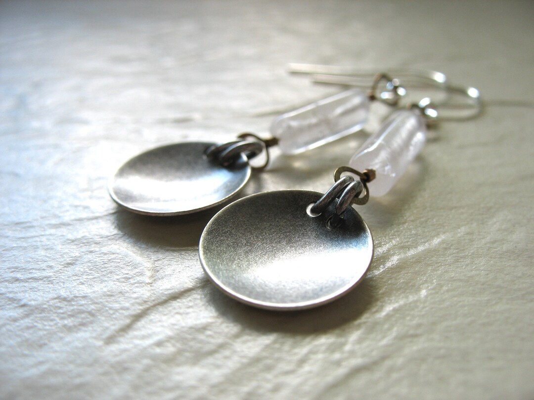 Rose Quartz Earrings, Rose Quartz Silver Earrings, Dangle Drop Earrings, Rose Quartz Jewelry ...