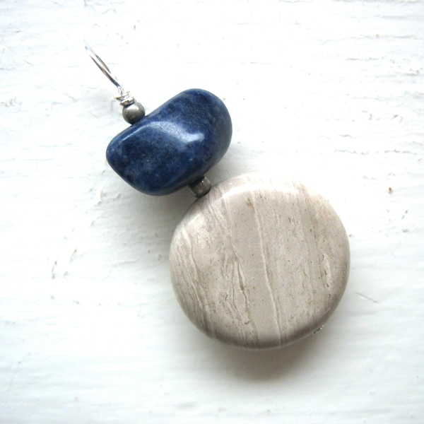 Sodalite  Pendant, Magnesite Pendant, Stone Pendant , Handmade Jewelry, Gemstone Jewelry, Magnesite Jewelry, Sodalite Necklace, Made in USA