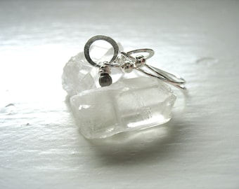Quartz Crystal Point Gemstone Earrings Jewelry Handmade in USA