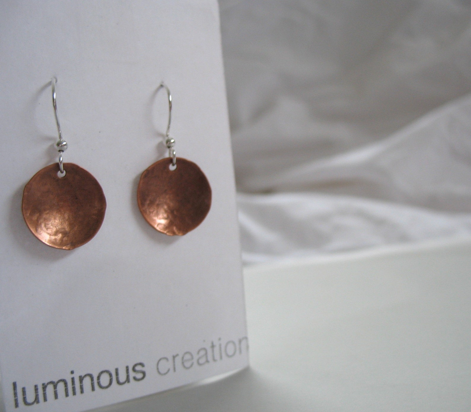Copper Earrings Copper Dome Hammered Earrings Handmade Etsy