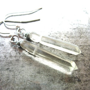 Smoky Quartz Crystal Point Gemstone Earrings Jewelry Made in the USA
