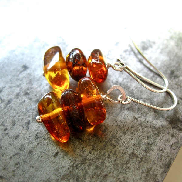 Baltic Amber Gemstone Earrings Jewelry, Handmade in USA