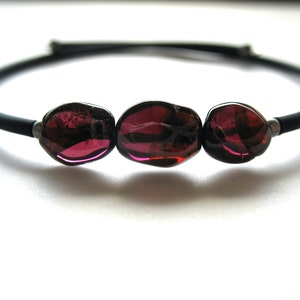 Garnet Bracelet, Garnet Stone Bracelet , Handmade Gemstone Cuff Bracelet image 1