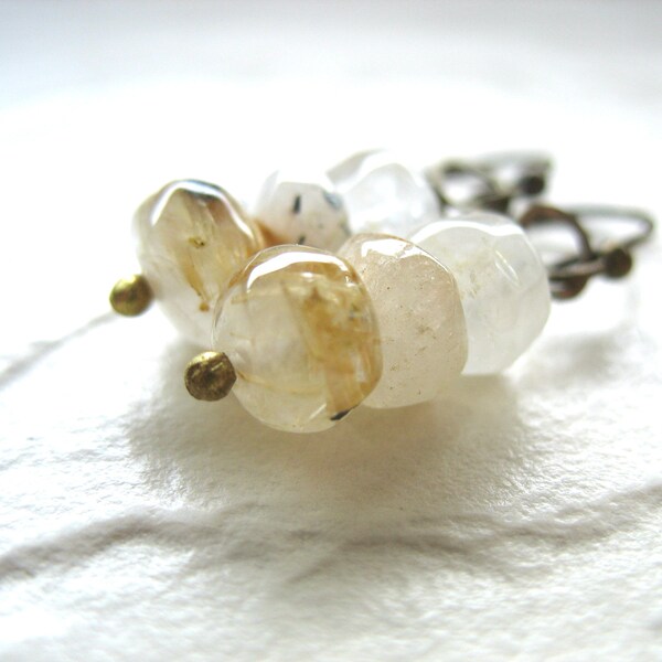 Rutilquarz Ohrringe, Rutilquarz Schmuck, Rutilquarz Ohrringe, Quarz Schmuck, Handgemachte Ohrringe, Made in the USA