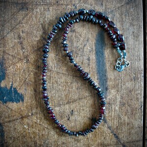 Garnet Gemstone Birthstone Beaded Necklace Jewelry Handmade in USA