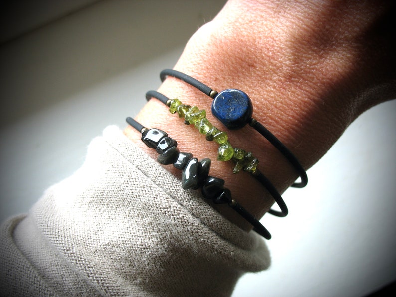 Lapis Lazuli Gemstone Cuff Bracelet Jewelry Handmade in USA image 10