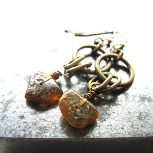 Baltic Amber Gemstone Hoop Earrings Jewelry Handmade in USA
