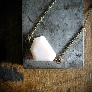Pink Peruvian Opal Gemstone Pendant Necklace Jewelry Handmade In the USA