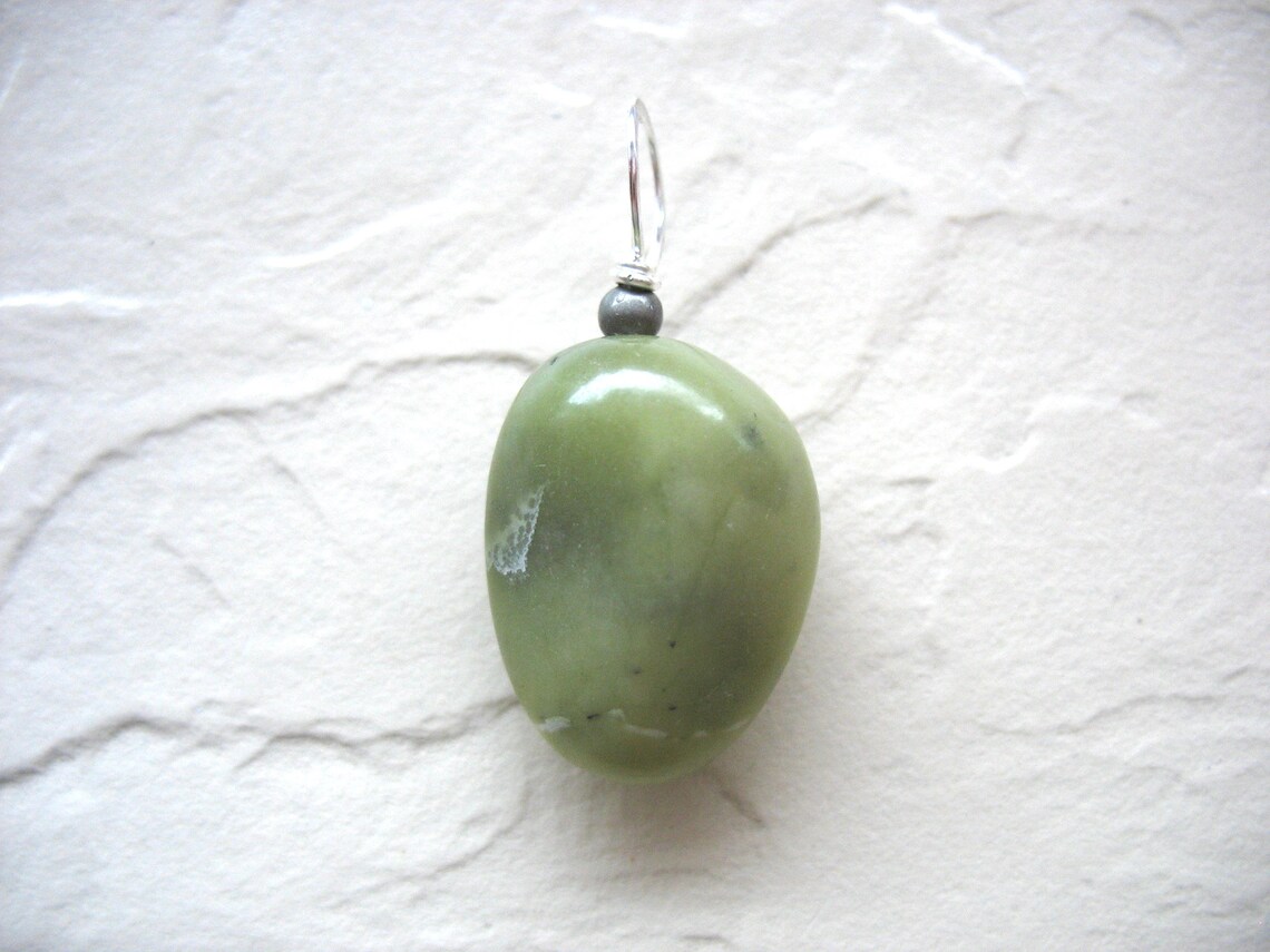 Serpentine Green Serpentine Stone Pendant Necklace Jewelry Etsy