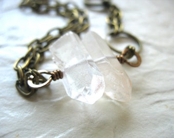 Quartz Crystal Point Gemstone Bracelet Jewelry Made in USA