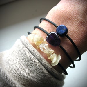 Lapis Lazuli Gemstone Cuff Bracelet Jewelry Handmade in USA image 4