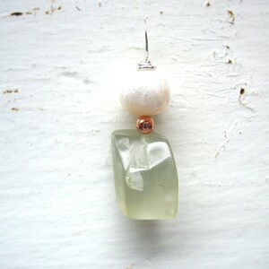 Moonstone Pearl Silver Copper Pendant Necklace Jewelry Handmade in USA