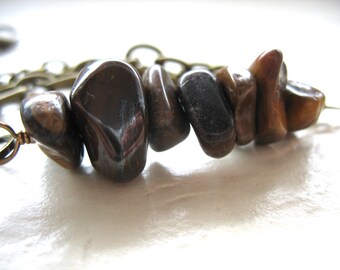 Tiger's eye Gemstone Bracelet Jewelry, Made in USA