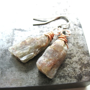 Green Kyanite Gemstone Earrings Jewelry Handmade in USA