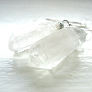 Quartz Crystal Point Gemstone Earrings Jewelry Handmade in USA image 1