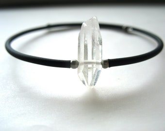 Quartz Crystal Point Gemstone Bracelet Jewelry Handmade in USA