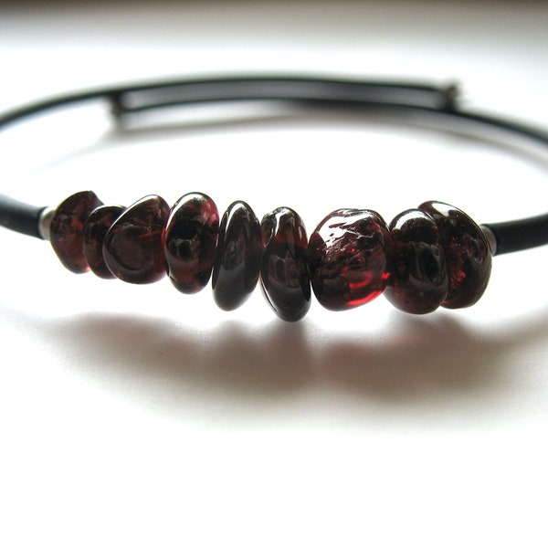 Garnet Bracelet, Garnet Stone Bracelet , Handmade Stone Cuff Birthstone Bracelet Jewelry, Gemstone Bracelet