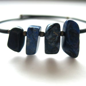 Lapis Lazuli Gemstone Cuff Bracelet Jewelry Handmade in USA