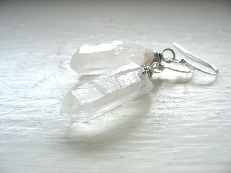 Quartz Crystal Point Gemstone Earrings Jewelry Handmade in USA image 4