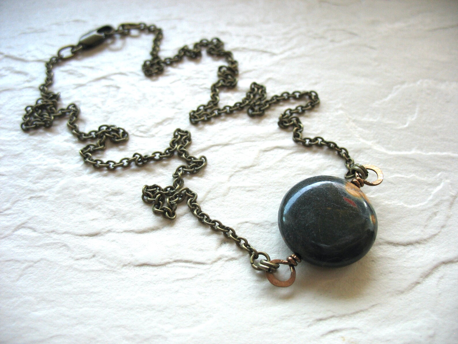 •AEON• red creek jasper + gold necklace (16