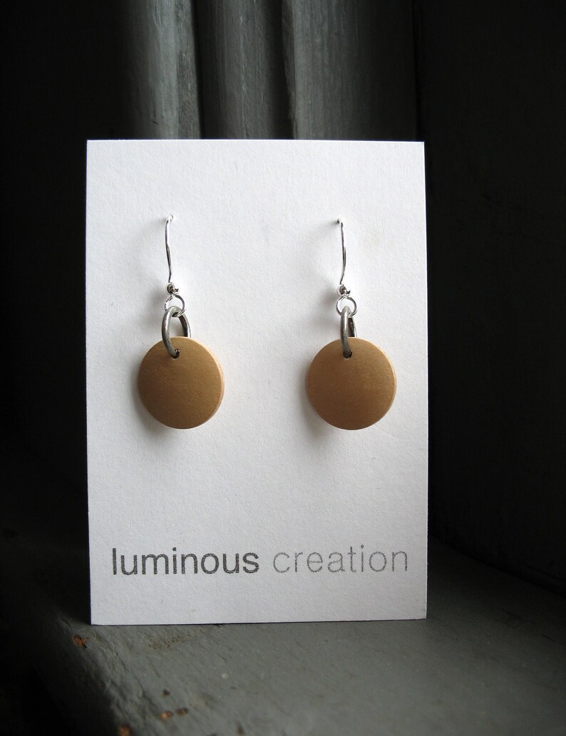 Wood Earrings, Maple Wood Earrings, Blond Maple Wood Dangle Drop Earrings, Handmade Wood Jewelry image 5