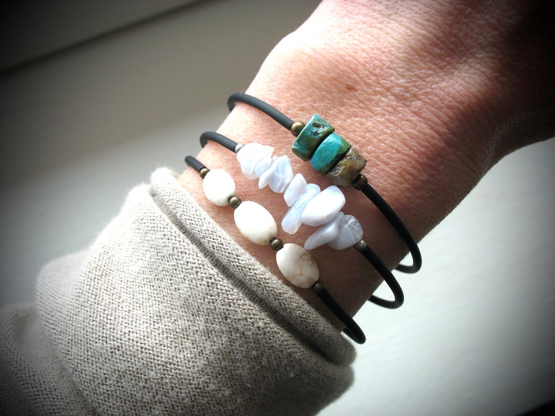 Magnesite Gemstone Bracelet Jewelry luminous creation made in USA image 8