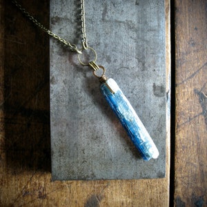 Blue Kyanite Gemstone Pendant Necklace Jewelry Handmade in USA