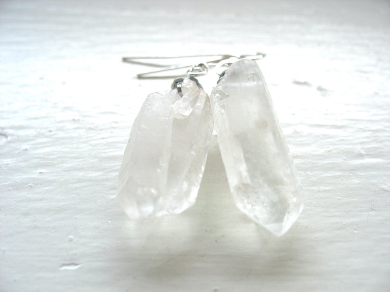 Quartz Crystal Point Gemstone Earrings Jewelry Handmade in USA image 8