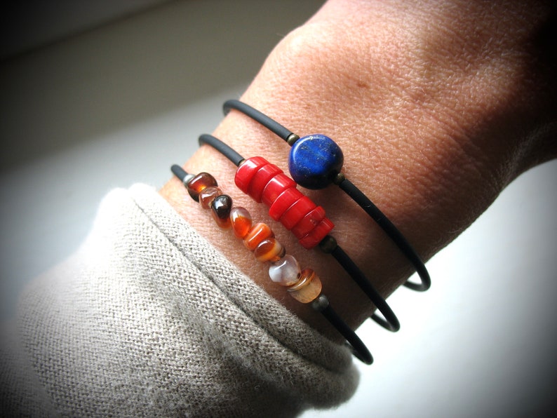 Lapis Lazuli Gemstone Cuff Bracelet Jewelry Handmade in USA image 8