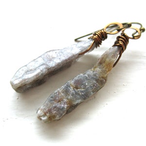 Green Kyanite Gemstone Earrings Jewelry Handmade in USA