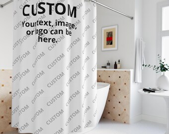 Custom Shower Curtain, Personalized Bathroom Decor, Add Your Photo Logo or Text, Unique Gift, Custom Bathroom Curtain