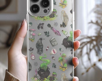 Witchy Phone Case | Gothic Occult Magic Clear Phone Cover | Mystic Witch Samsung iPhone Case | Dark Aesthetic Protective Phone Case