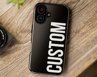 Funda de teléfono personalizada con nombre, funda transparente personalizada con nombre o iniciales, regalo para ella, funda minimalista estética para iPhone y Samsung.
