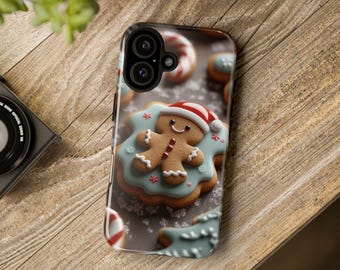 Festliche gefrostete Kekse iPhone Fall - Lebkuchen Mädchen Weihnachtsgeschenk Winter iphone 16 15 14 13 12 11 plus pro Max Samsung Galaxy Google Pixel