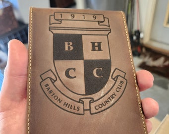 Golf Scorecard and Yardage Book Holder Personalized Golf Gift Genuine Premium Leather Golf Gift for dad Golf Gift for him Engraved